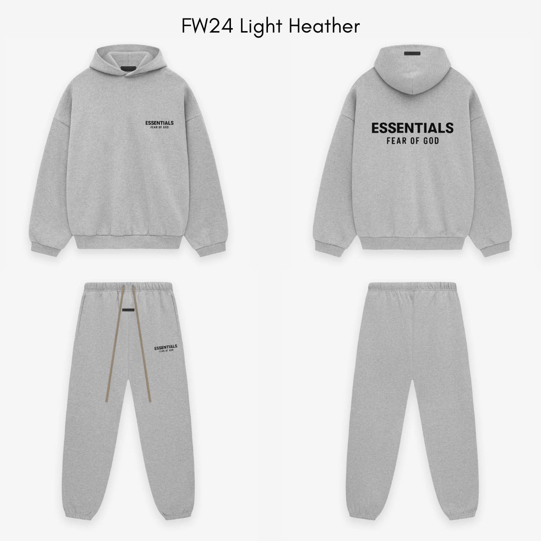 Conjunto Fear of God Essentials FW24 Light Heather Streetwear